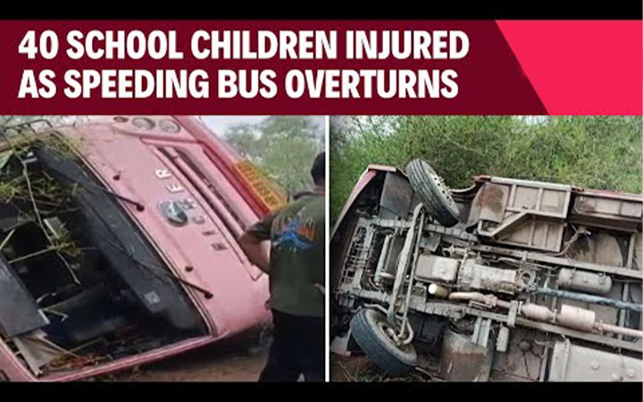 Speeding Bus Overturns in Panchkula, Injuring 40 School Students | Full Details