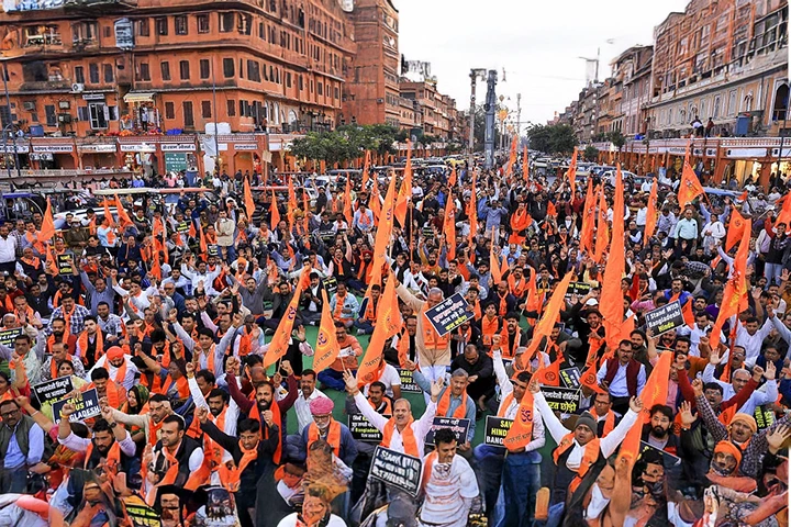 Protests in Jaipur Over Arrest of ISKCON Monk in Bangladesh